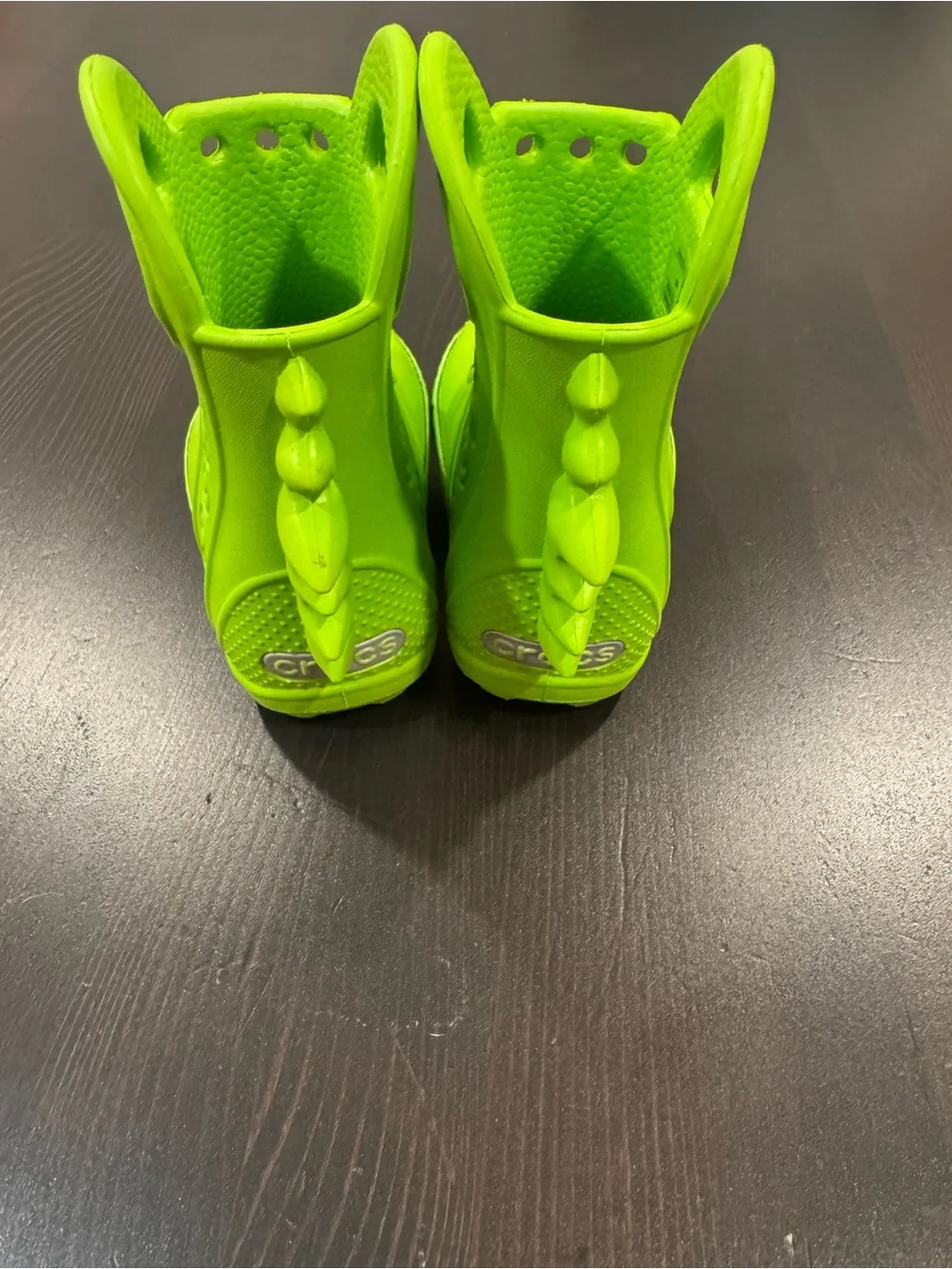 CROCS Green Croc-Theme Toddler Rain Boots